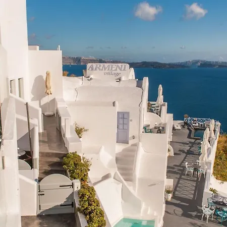 Villa Breathtaking Santorini Broccos 1 Bedroom Min, Children Age 12 Years Private Furnished Balcony With Hot Tub Overlooking The Sea ,